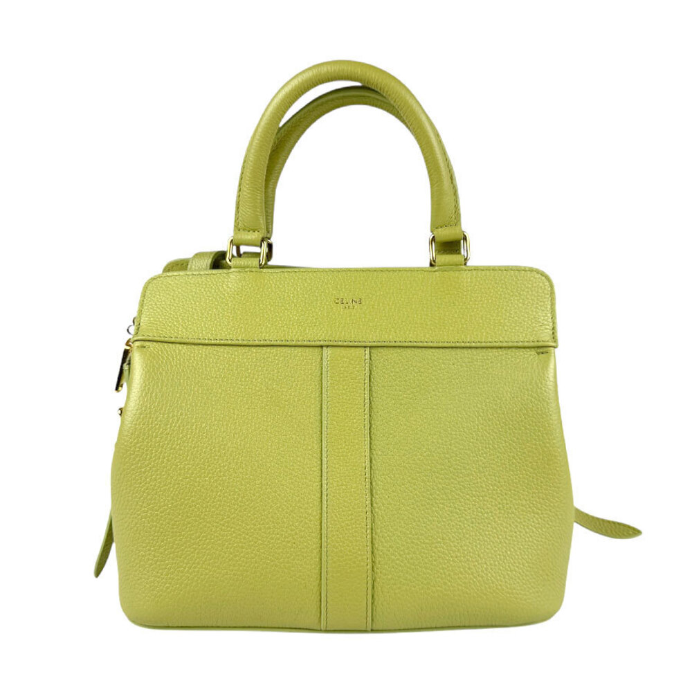 Celine handbag crossbody shoulder bag yellow green gold leather - Picture 1 of 4